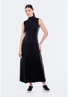 High Neck Sleeveless Basic Dress