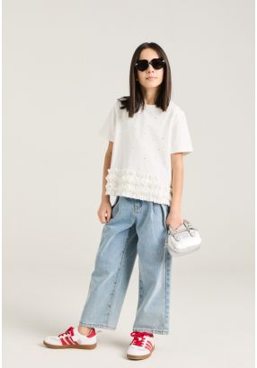 Straight Leg Denim Pants