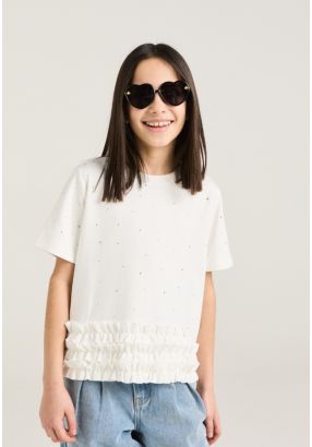 Ruffled Hems Crystal Top