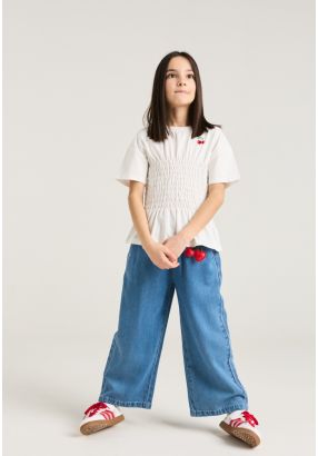 Tie Waist Denim Pants