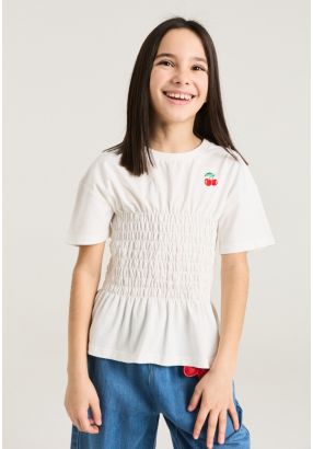 Smocked Waist T Shirt