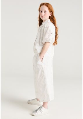 Elastic Waist Schiffli Pants