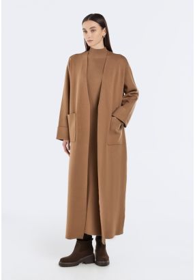 Knitted Cardigan With Folded Cuffs