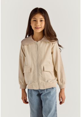 Crochet Shoulders Linen Jacket