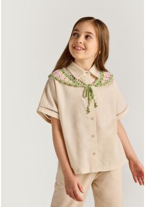 Crochet Collar Shirt