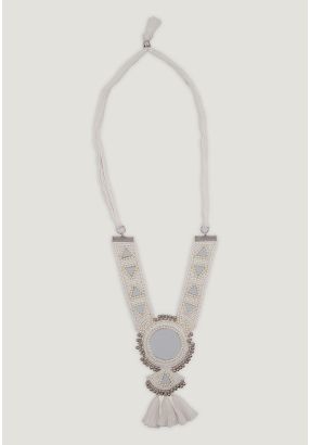 Mirror Tassel Embellished Necklace