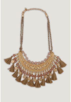 Braided Bead Embellished Necklace