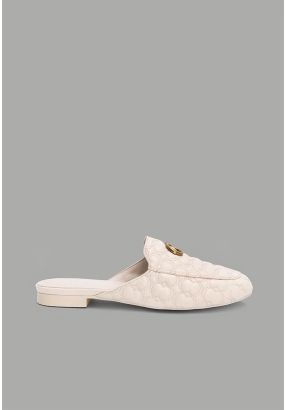 Quilted Embellished Mules