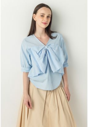 Striped Bow Blouse