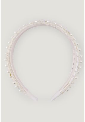 Lustrous Pearl Tweed Headband