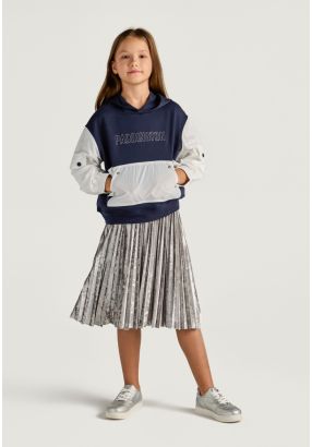 Pleated Velvet Skirt