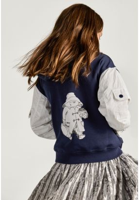 Embroidered Contrast Hoodie