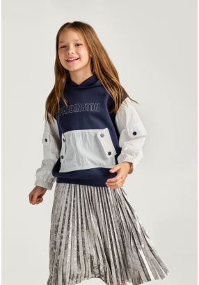 Embroidered Contrast Hoodie