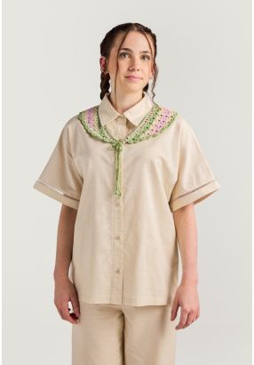 Crochet Collar Shirt