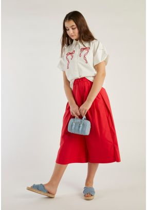 Elastic Waist Wide Leg Trousers