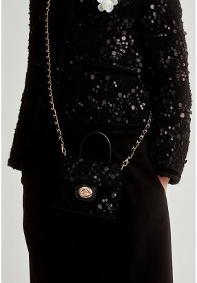 Mini Tweed Sequin Handbag