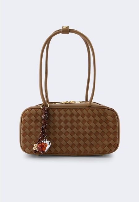 Woven PU Leather Shoulder Bag