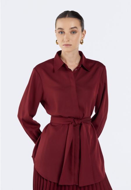 Regular Fit Belted Shirt