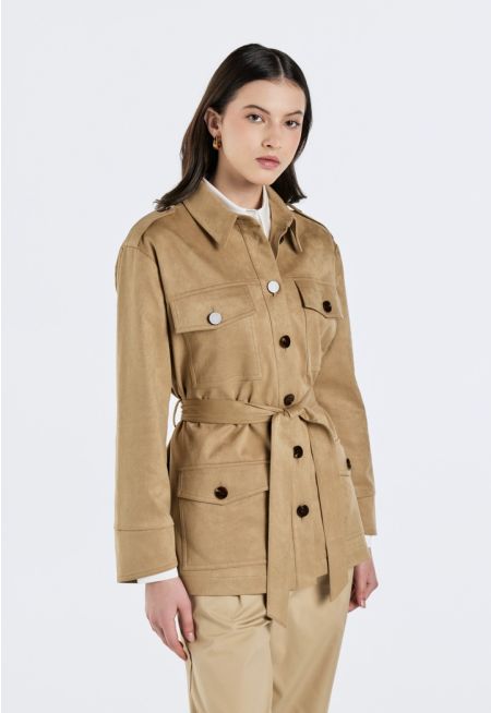 Suede Belted Jacket