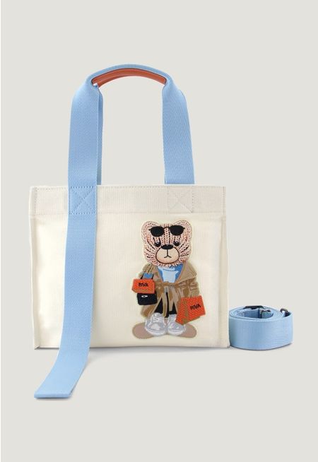 Bear Embellished Tote Bag
