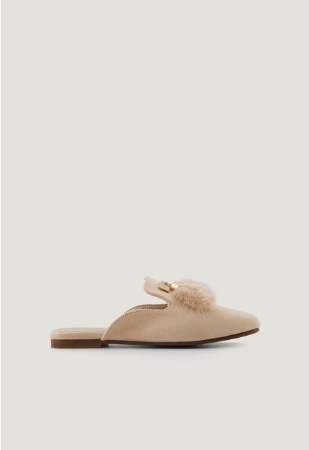 Suede Faux Fur Mules