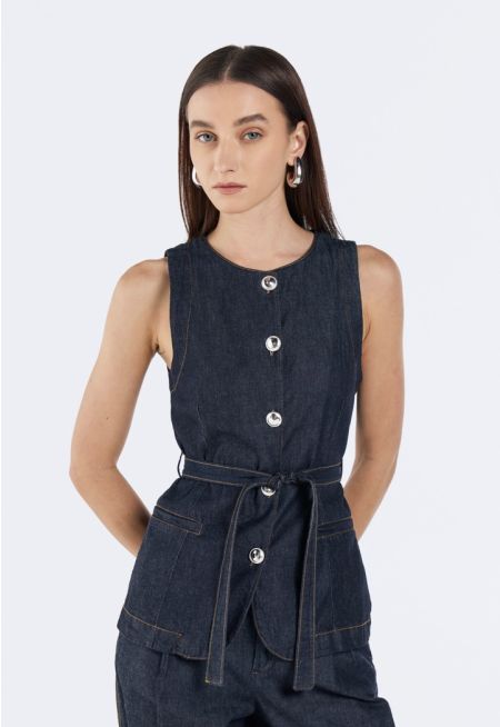 Round Neck Sleeveless Vest