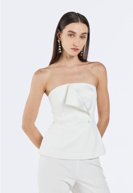 Double Breasted Strapless Top