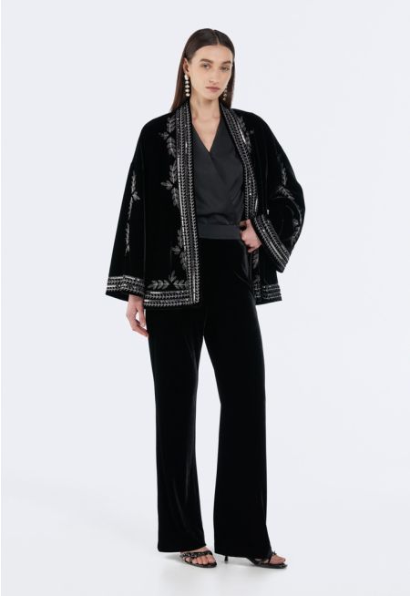 High Waist Velvet Trousers