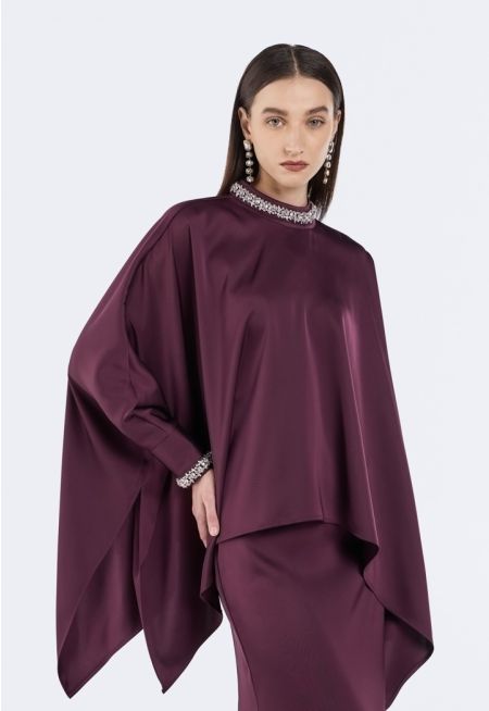 Crystal Embellished Batwing Blouse