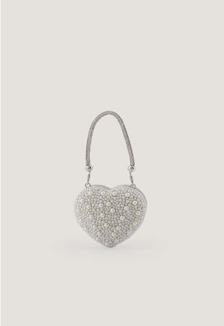 Pearl Heart Mini Handbag