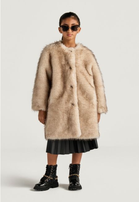 Faux Rabbit Hair Coat