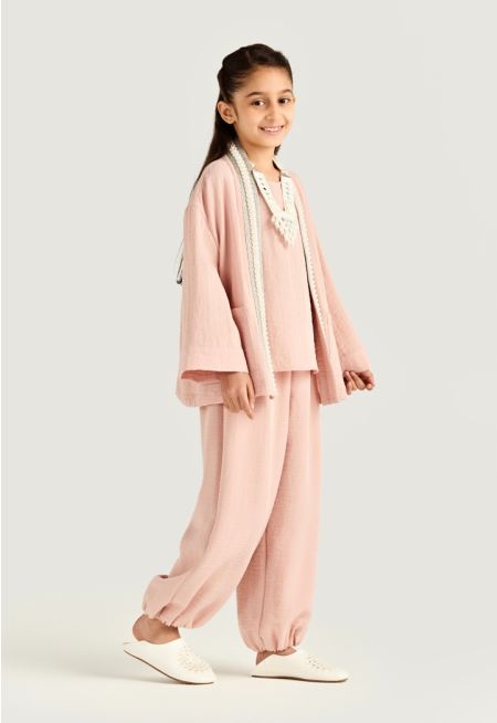 Pearl Trim Relaxed Set (3PCS)