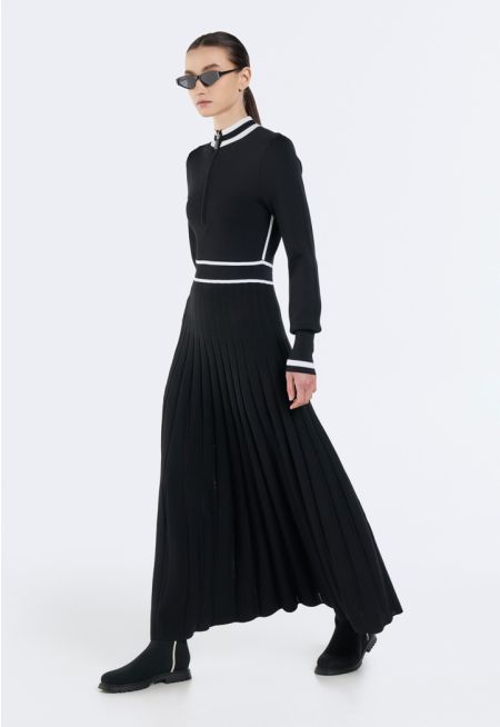 Contrast Knitted Dress