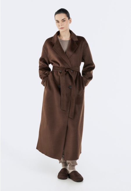 Double Breasted Belted Overcoat