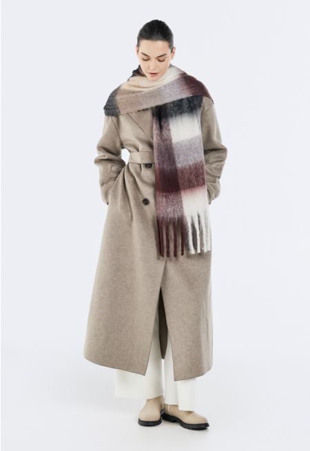 Double Breasted Belted Overcoat