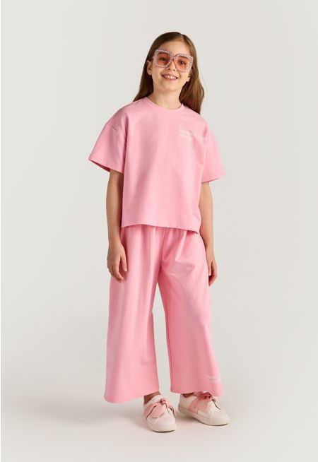 Printed T-Shirt and Sweatpants Set (2PCS)