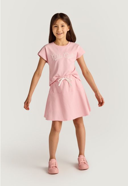 Rubber Print T-Shirt and Skirt Set (2PCS)