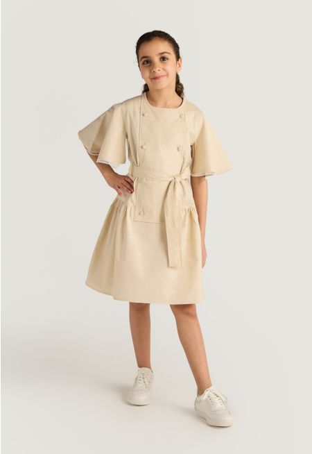 Double Breasted Belted Dress