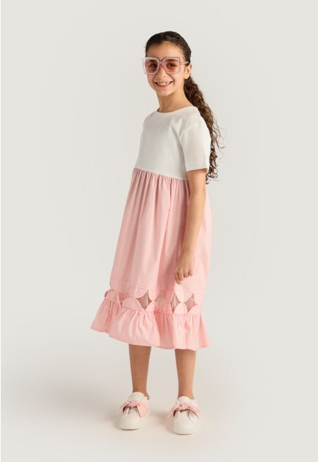 Striped Mesh Skirt Dress