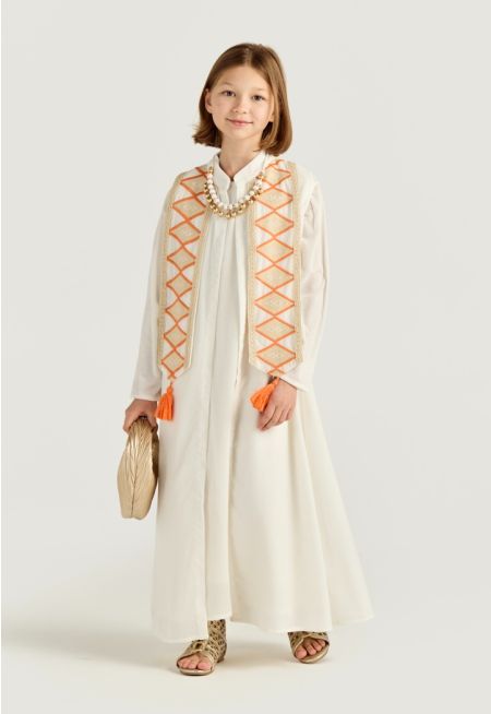 Embroidered Velvet Dress Combo (2PCS)