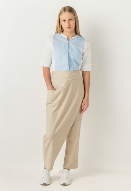 Overlay Elastic Waist Pants