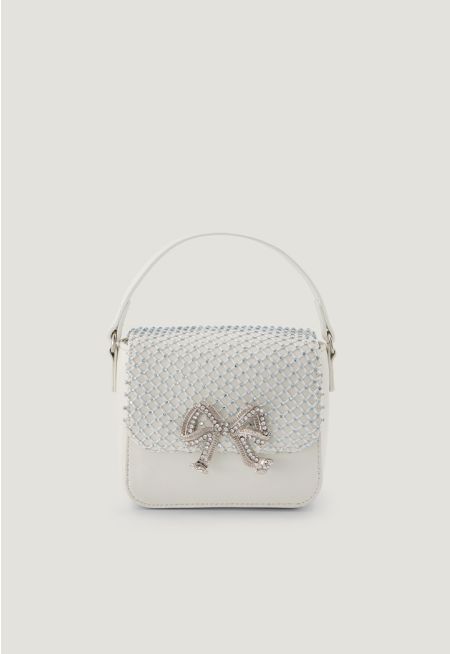 Crystal Mesh Bow Mini Bag