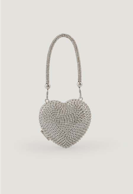 All Crystal Heart Mini Handbag