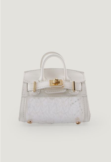 Embroidered Lace Mini Bag