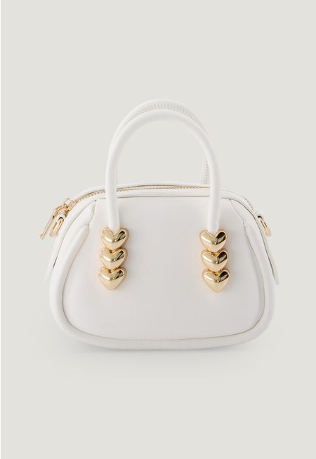 Golden Heart Details Mini Bag