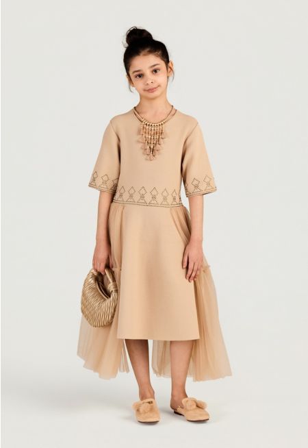 Knitted Stud Embellished Dress