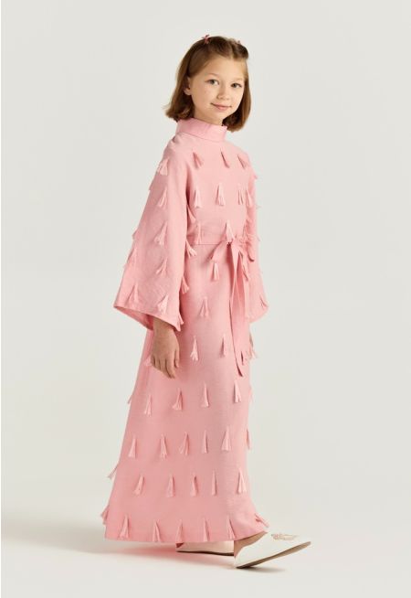 Allover Tassel Kaftan Dress