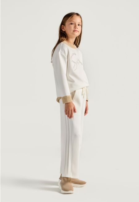 Contrast Sweater and Pants Set (2PCS)