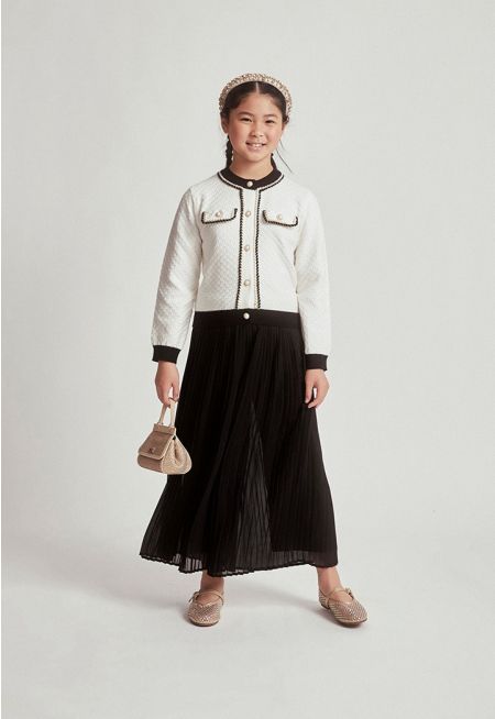 Contrast Jacket and Trousers Set (2PCS)