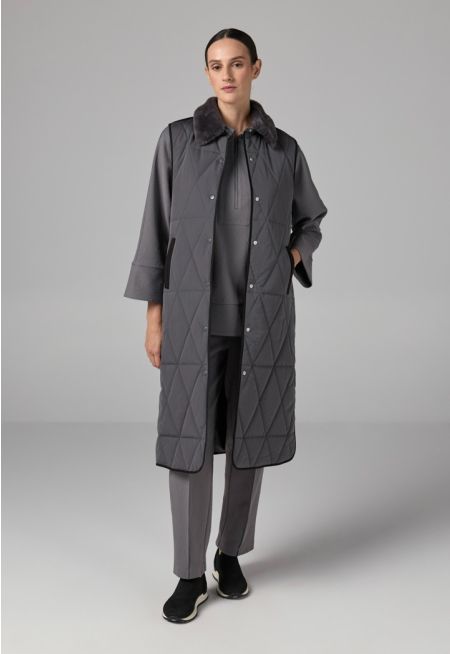 Contrast Sleeveless Quilted Vest